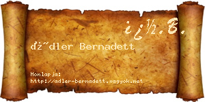 Ádler Bernadett névjegykártya