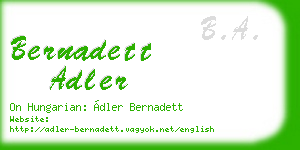 bernadett adler business card